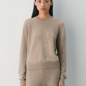 Aritzia Cashmere Bare Crewneck Sweater in beige